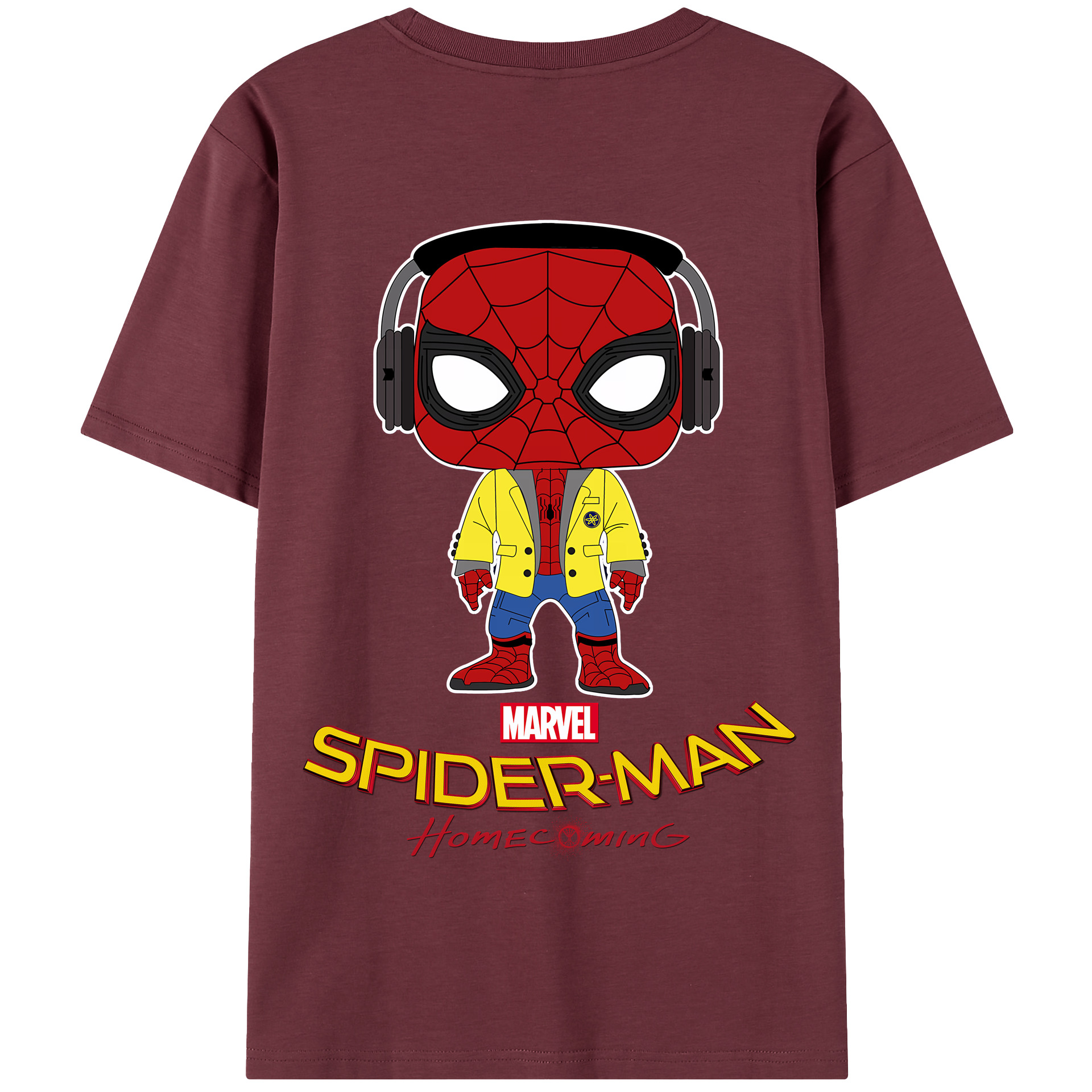 （画像用） Spider Man スパイダーマン 綿100％半袖Tシャツ（背面プリント）